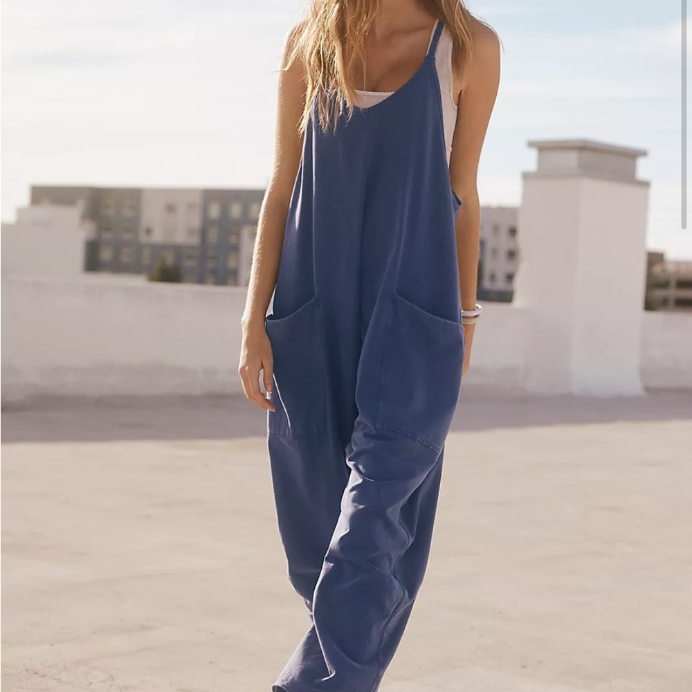 Free People Hotshot Onesie Blue Jumpsuit